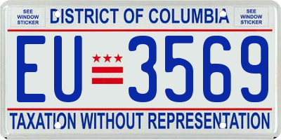 DC license plate EU3569