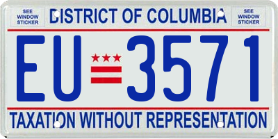 DC license plate EU3571