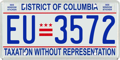 DC license plate EU3572