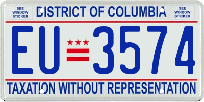 DC license plate EU3574