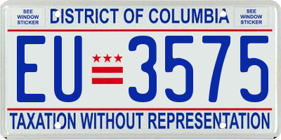 DC license plate EU3575