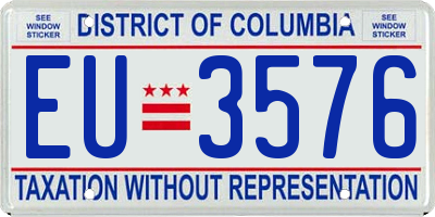 DC license plate EU3576