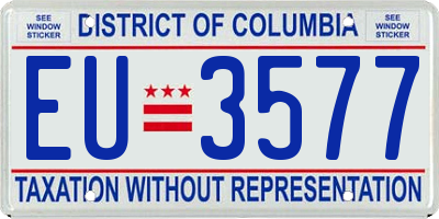 DC license plate EU3577