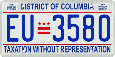 DC license plate EU3580
