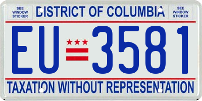 DC license plate EU3581