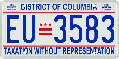 DC license plate EU3583