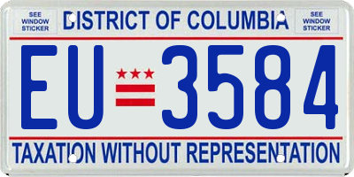 DC license plate EU3584
