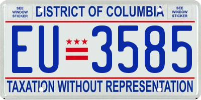 DC license plate EU3585