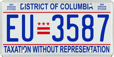 DC license plate EU3587