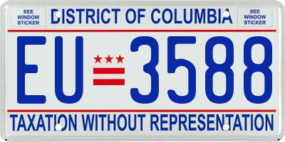 DC license plate EU3588
