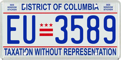 DC license plate EU3589