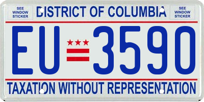 DC license plate EU3590