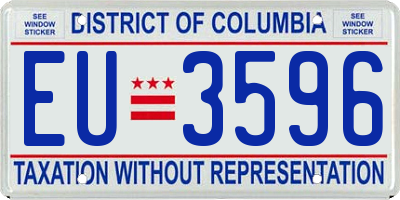 DC license plate EU3596