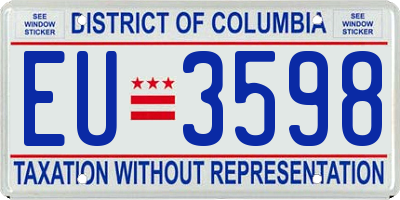 DC license plate EU3598