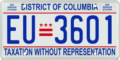 DC license plate EU3601