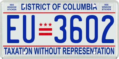 DC license plate EU3602
