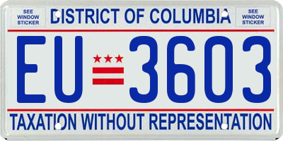 DC license plate EU3603