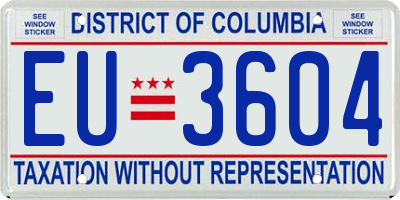 DC license plate EU3604