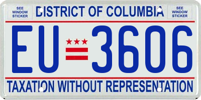 DC license plate EU3606