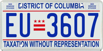 DC license plate EU3607