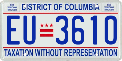 DC license plate EU3610