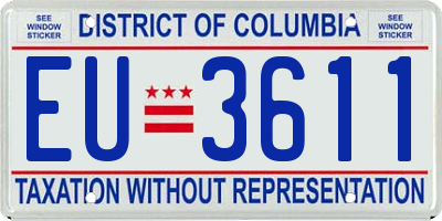 DC license plate EU3611