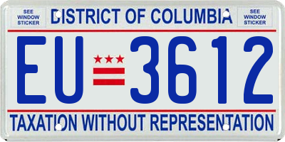 DC license plate EU3612