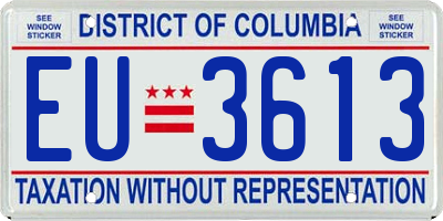 DC license plate EU3613