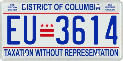 DC license plate EU3614