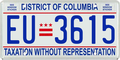 DC license plate EU3615