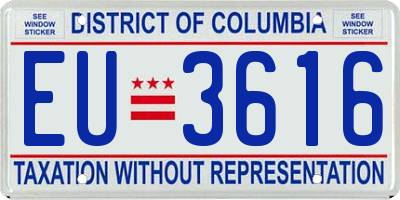 DC license plate EU3616
