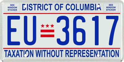 DC license plate EU3617
