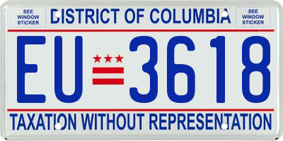 DC license plate EU3618