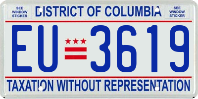 DC license plate EU3619