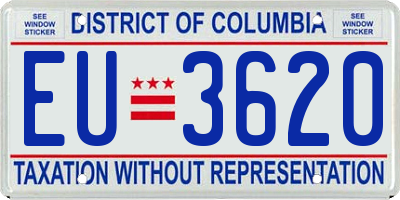 DC license plate EU3620