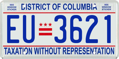 DC license plate EU3621