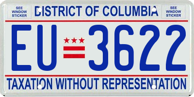DC license plate EU3622
