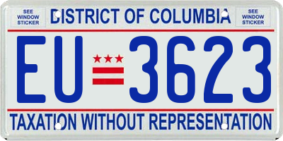 DC license plate EU3623