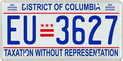 DC license plate EU3627