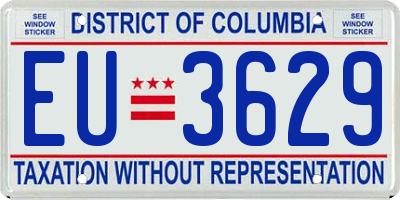 DC license plate EU3629