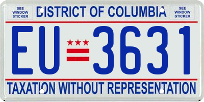 DC license plate EU3631
