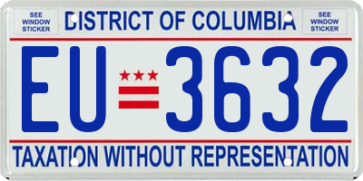 DC license plate EU3632