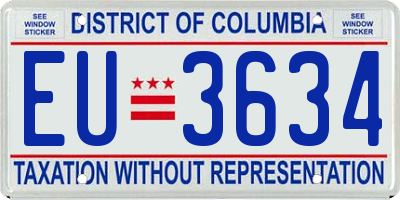 DC license plate EU3634