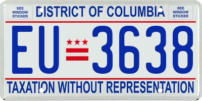DC license plate EU3638