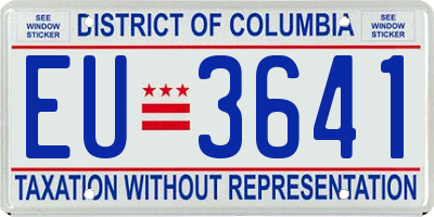 DC license plate EU3641