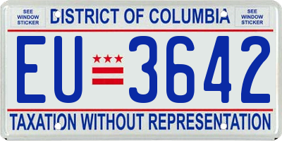 DC license plate EU3642