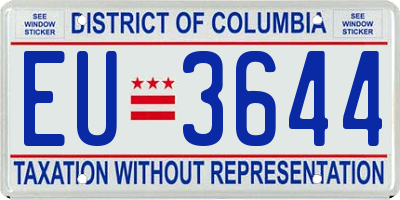 DC license plate EU3644