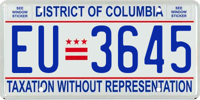 DC license plate EU3645