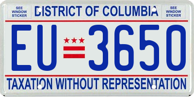 DC license plate EU3650