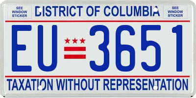 DC license plate EU3651